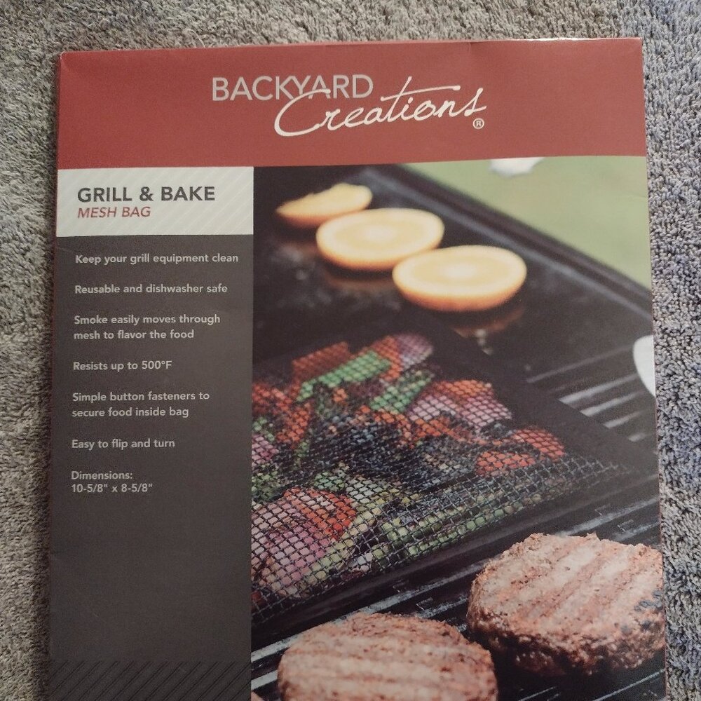 NEW – Lot of 4 Backyard Creations Grill & Bake Mesh Bag